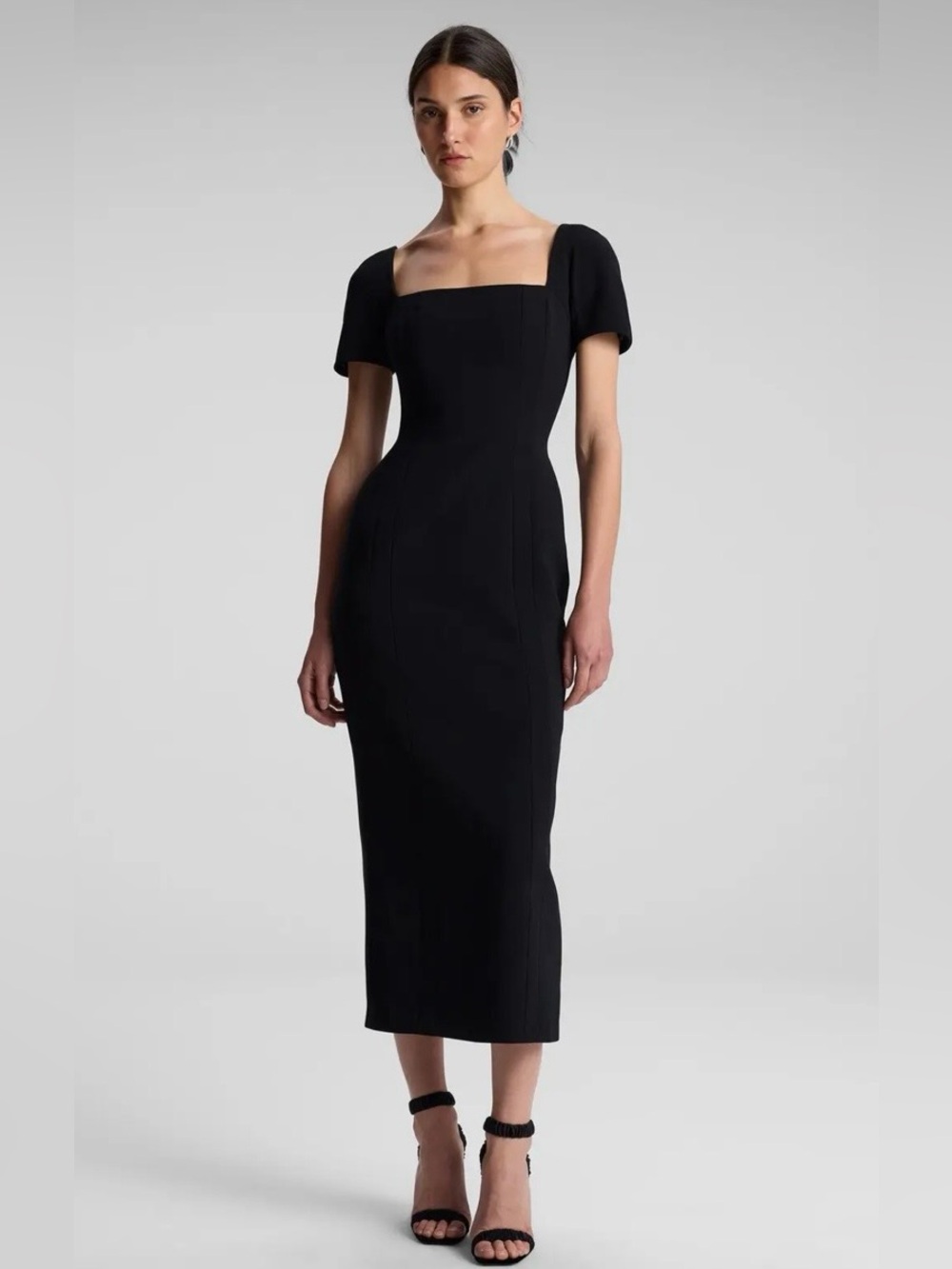 A.L.C. Elvie Midi Dress.Classic Timeless Black Stuctured Quiet Luxury.Size 10